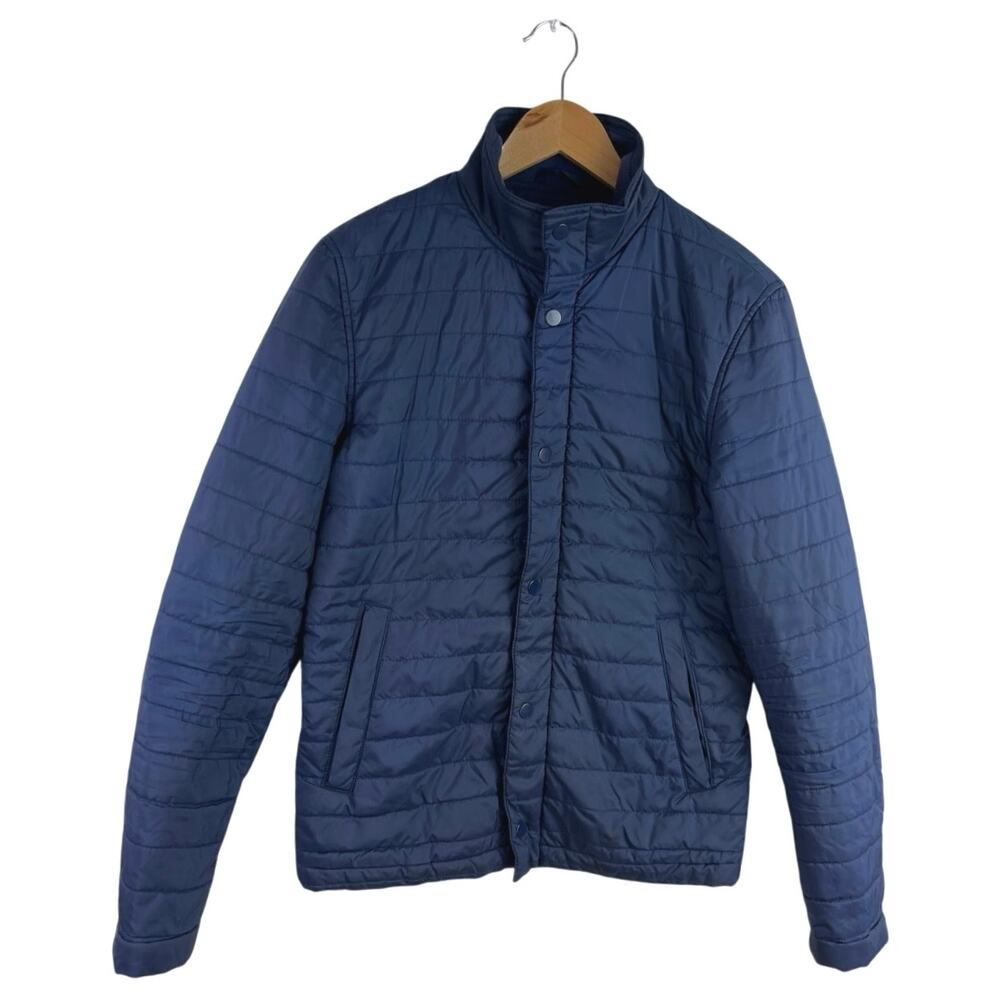 Bonobos Men's Blue Turtleneck Snap Long Sleeve Puffer Winter Coat Jacket Sz XS